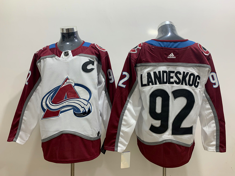 Men's Colorado Avalanche Gabriel Landeskog #92 White Home Breakaway Jersey